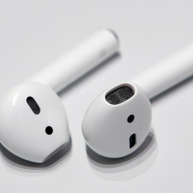 FILE PHOTO: Apple AirPods during a media event in San Francisco