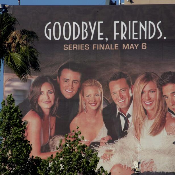 FILE PHOTO: CAST OF TELEVISION SERIES FRIENDS ON GIANT BILLBOARD.