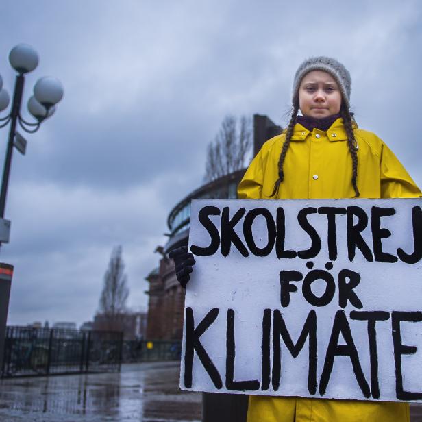 Greta Thunberg during her Friday climate change protest