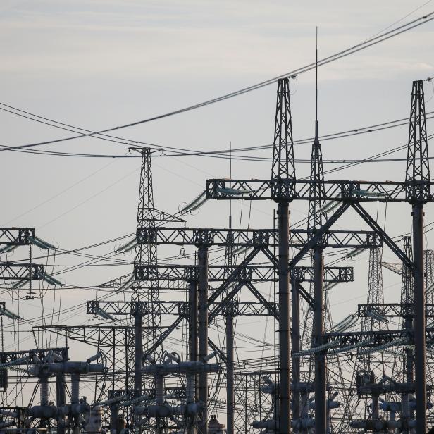 Power lines are seen near the Chernobyl Nuclear Power Plant in Chernobyl