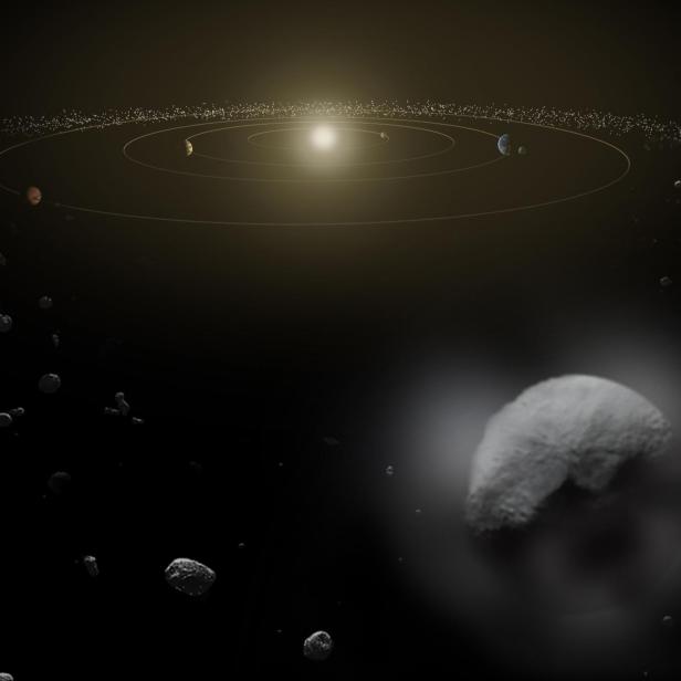 Dwarf planet Ceres is seen in the main asteroid belt, between the orbits of Mars and Jupiter released by NASA