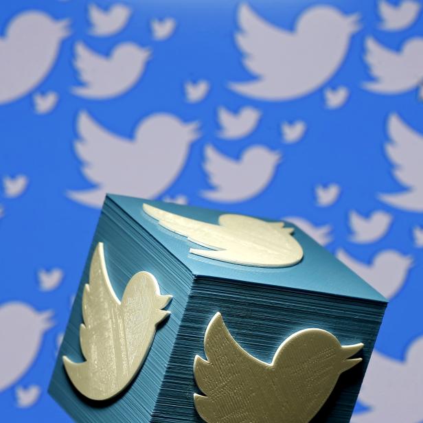 FILE PHOTO - A 3D-printed logo for Twitter is seen in this picture illustration made in Zenica