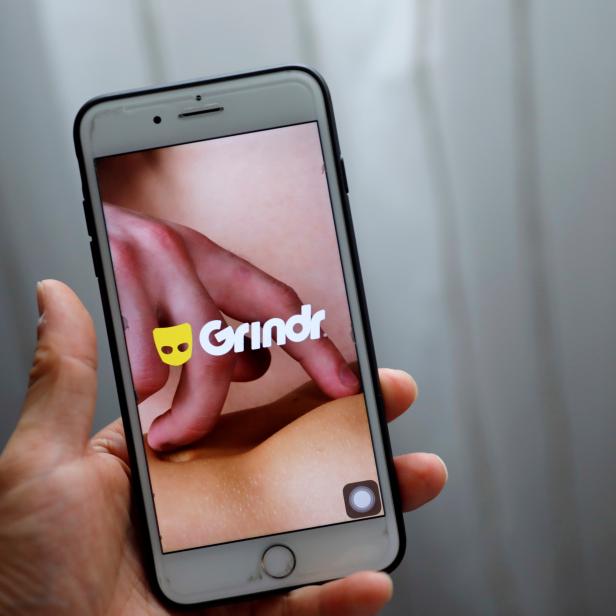 FILE PHOTO: Grindr app is seen on a mobile phone in this photo illustration taken in Shanghai