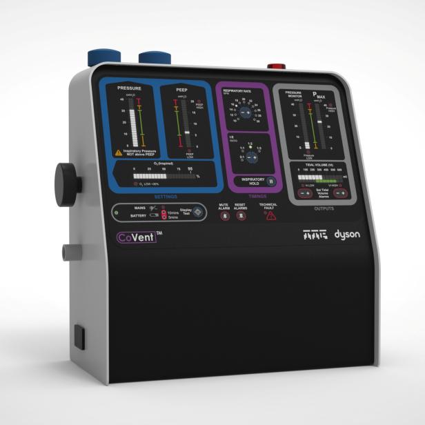 A graphic representation of CoVent ventilator designed by Dyson