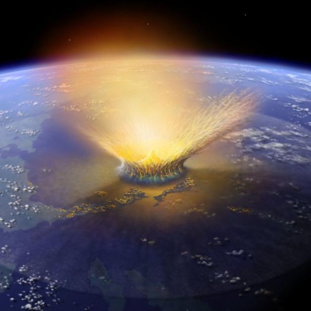 Einschlags eines Asteroiden auf Yucatan am Ende der Kreidezeit