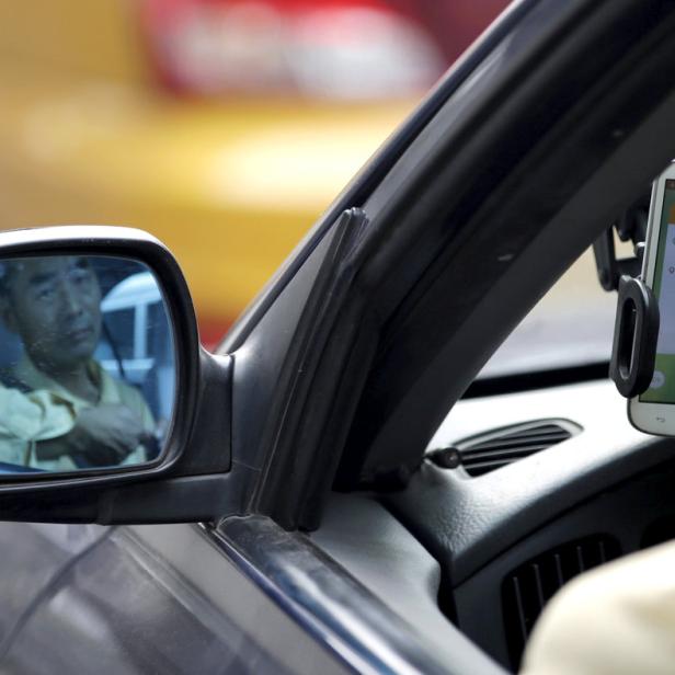Ein Didi-Chuxing-Fahrer in Peking