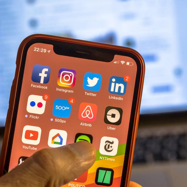 Social media app icons on new iphone