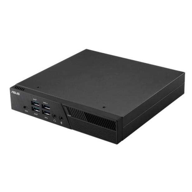 Ein schwarzer Mini-PC von Asus auf einem weißen Hintergrund.
