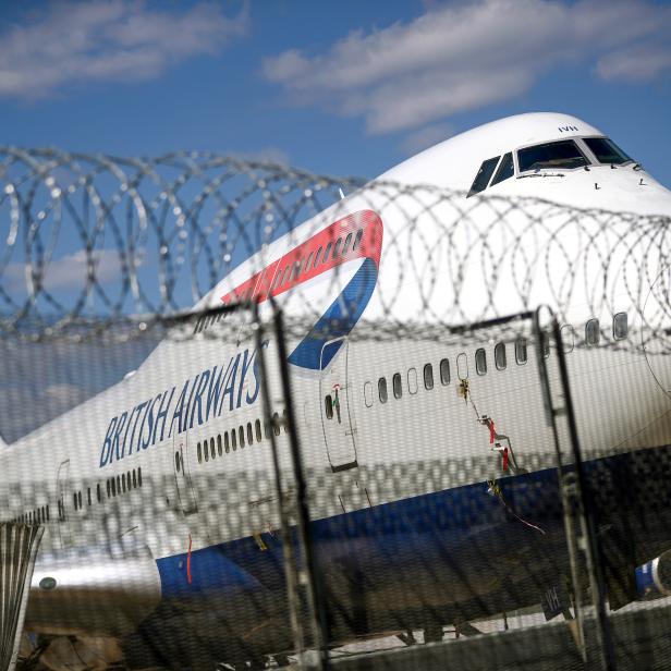 FILE PHOTO: A British Airways Boeing 747 is seen at the Heathrow Airport in London