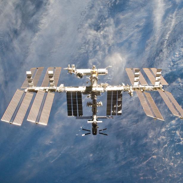 FILE PHOTO - The International Space Station is seen in this view from  the space shuttle Discovery