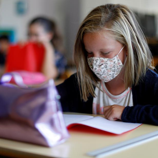 French children resume school after summer break in Nice