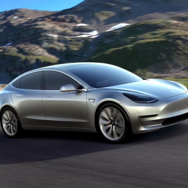 Tesla Model 3 electric car in production