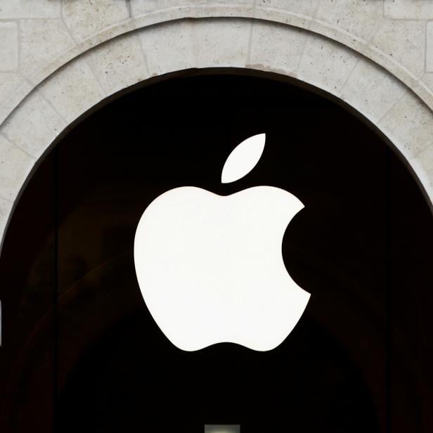 FILE PHOTO: Apple logo is seen on the Apple store at The Marche Saint Germain in Paris