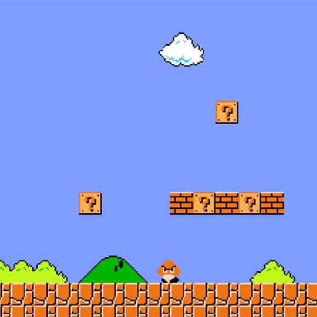 Super Mario Bros. (NES) - Kurios: Die Wolken bestehen aus den gleichen Grafiken wie die Büsche