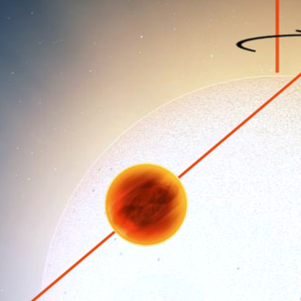 Eine Darstellung eines Exoplaneten, der vor einem Stern vorbeizieht.