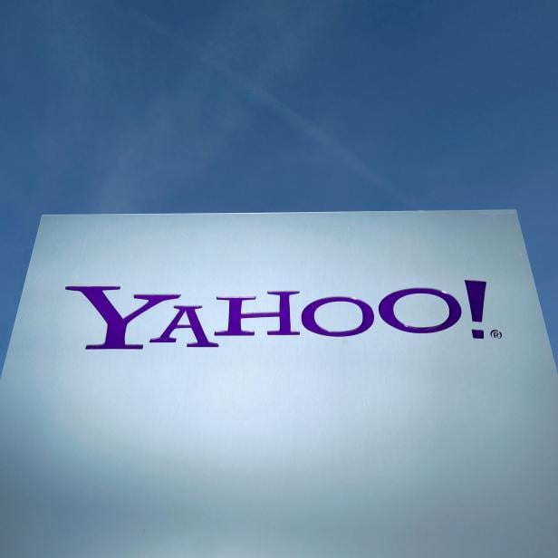 FILE PHOTO: A Yahoo logo is pictured in front of a building in Rolle