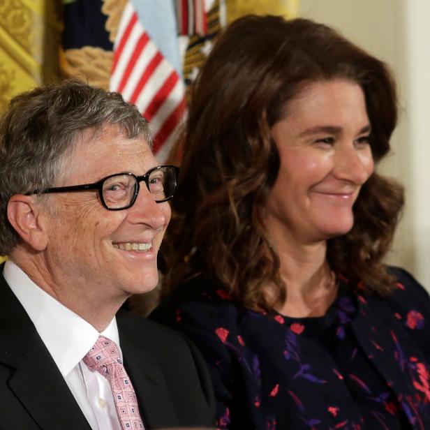 FILE PHOTO: Bill and Melinda Gates attend Presidential Medal of Freedom ceremony at White House in Washington