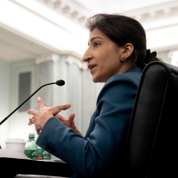 FILE PHOTO: Lina Khan testifies before a U.S. Senate committee in Washington