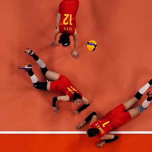 Volleyball-Spiel China gegen die Türkei