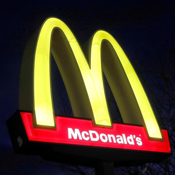 FILE PHOTO: A sign is seen at a McDonald's restaurant in Queens, New York