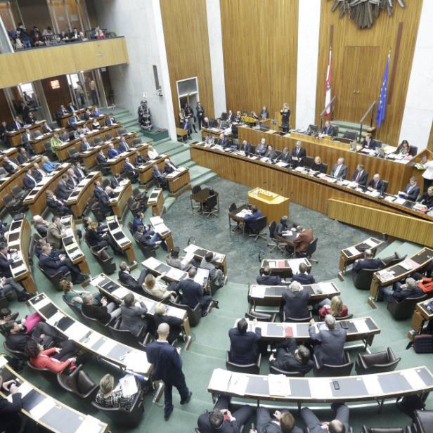 Eine Sitzung des österreichischen Parlaments in Wien.