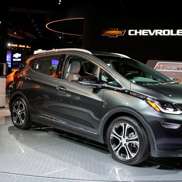 FILE PHOTO: A 2018 Chevrolet Bolt EV is displayed during  the North American International Auto Show in Detroit