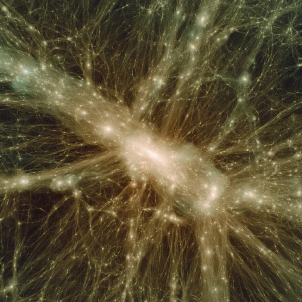 Galaxiencluster in der astronomischen Simulation Uchuu