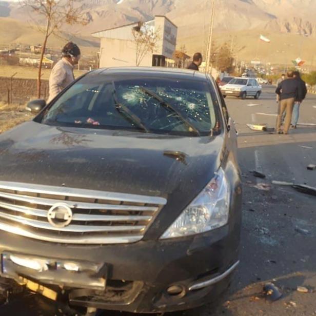 FILE PHOTO: A view shows the scene of the attack that killed Prominent Iranian scientist Mohsen Fakhrizadeh, outside Tehran