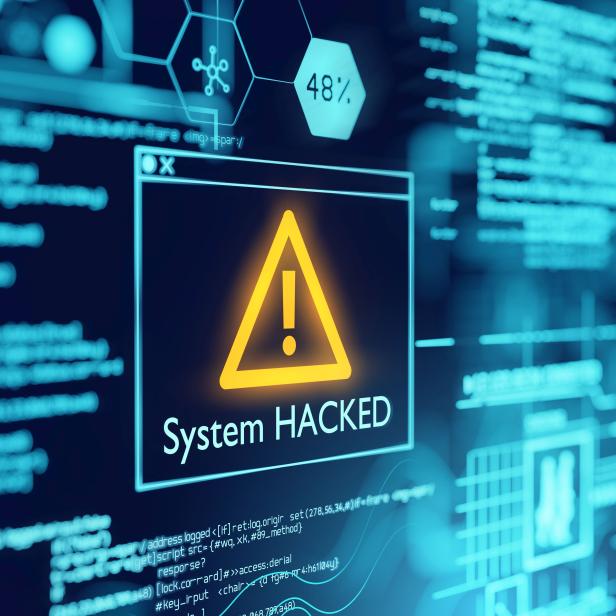 A Computer System Hacked Warning