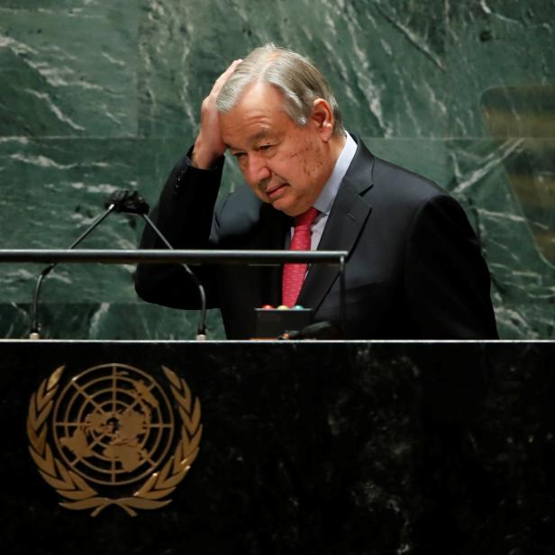 United Nations Secretary-General Antonio Guterres addresses the 76th Session of the U.N. General Assembly in New York City