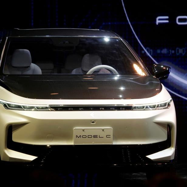FILE PHOTO: Foxtron electric vehicles unveiled at a Foxconn event in Taipei