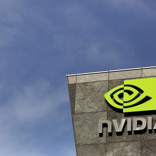 FILE PHOTO: The logo of technology company Nvidia is seen at its headquarters in Santa Clara