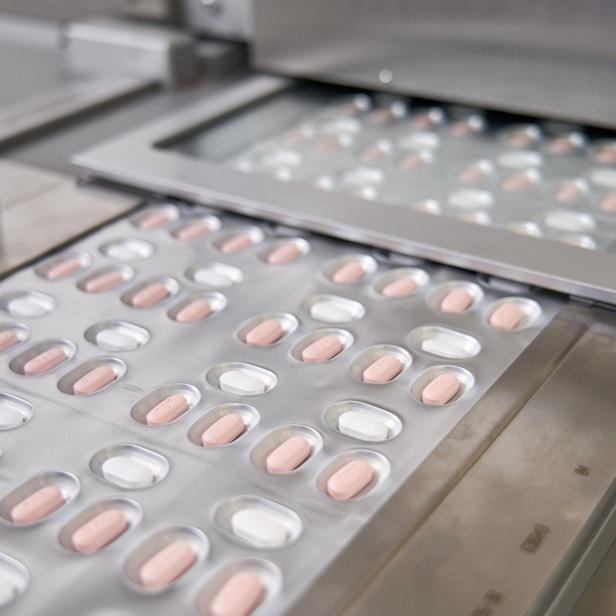 Pfizer's COVID-19 pill, Paxlovid, is manufactured and packaged