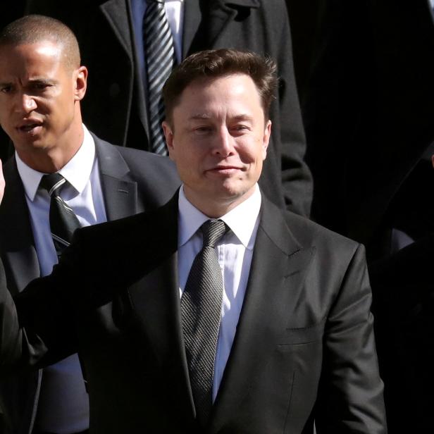 FILE PHOTO: Tesla CEO Elon Musk leaves Manhattan federal court