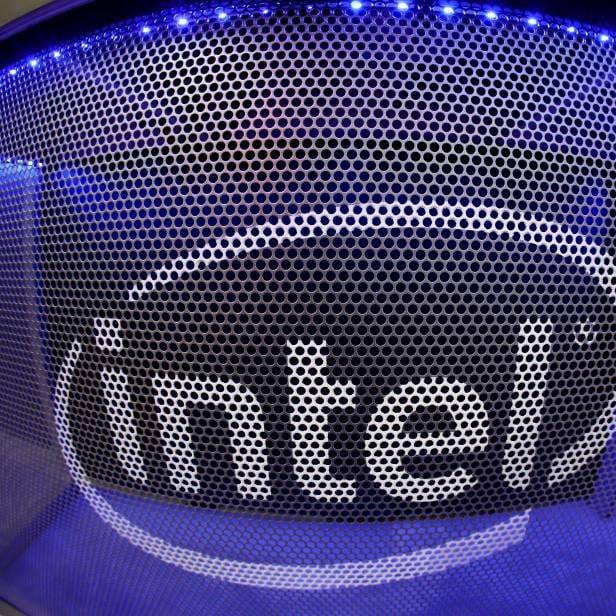 FILE PHOTO: FILE PHOTO: Computer chip maker Intel's logo is shown on a gaming computer display during the opening day of E3, the annual video games expo revealing the latest in gaming software and hardware in Los Angeles