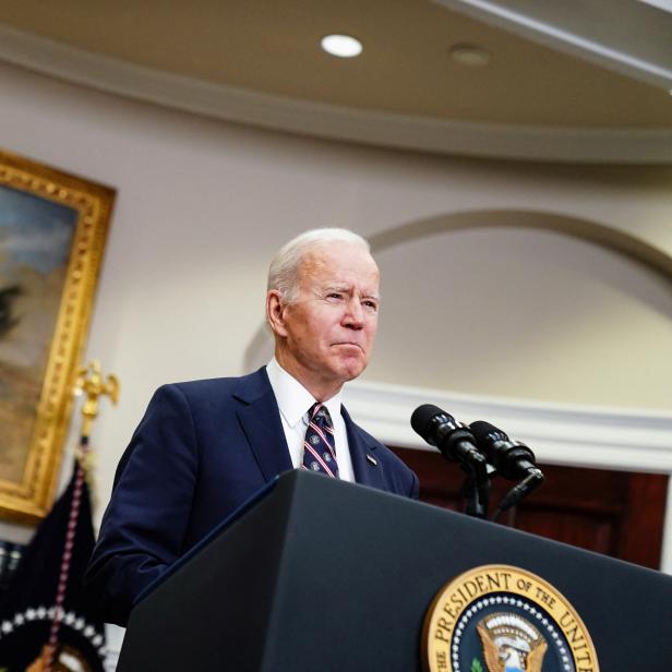 U.S. President Joe Biden speaks about U.S. Special Forces operation in Northern Syria at the White House in Washington