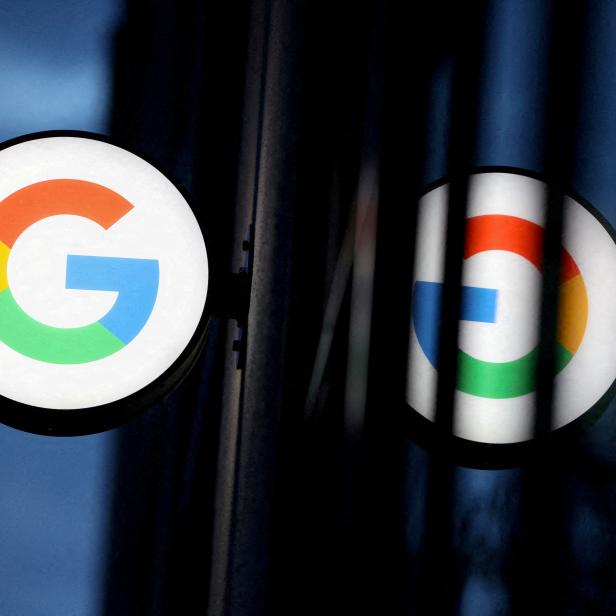 FILE PHOTO: FILE PHOTO: The logo for Google LLC is seen at the Google Store Chelsea in Manhattan, New York City