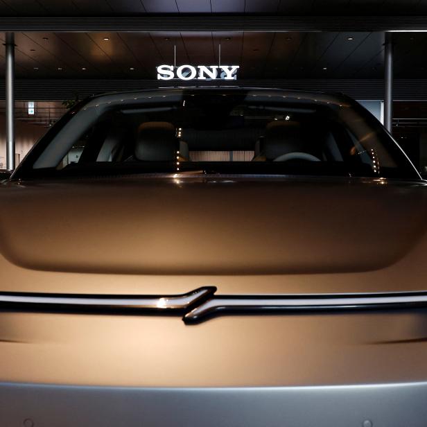 Sony Corp's Vision-S Prototype vehicle is displayed at its headquarters in Tokyo