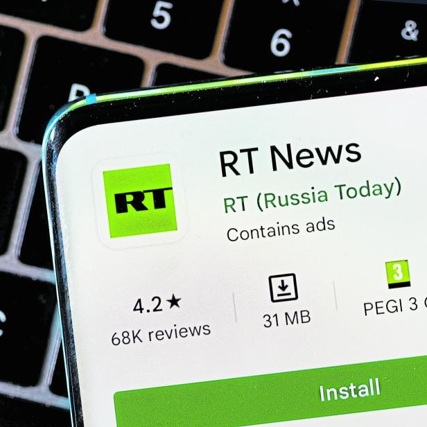 Illustration shows RT News (Russia Today) app