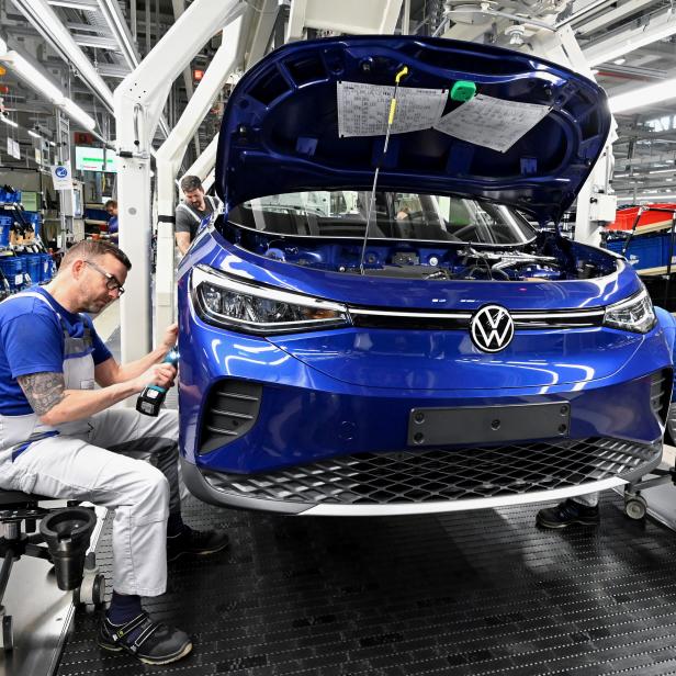 Im Volkswagen-Werk in Zwickau werden die VW-Elektroautos gefertigt