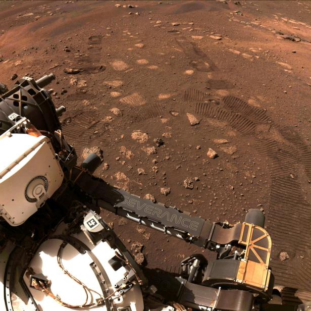 NASA's Mars rover Perseverance takes its first, short drive on the surface of the red planet