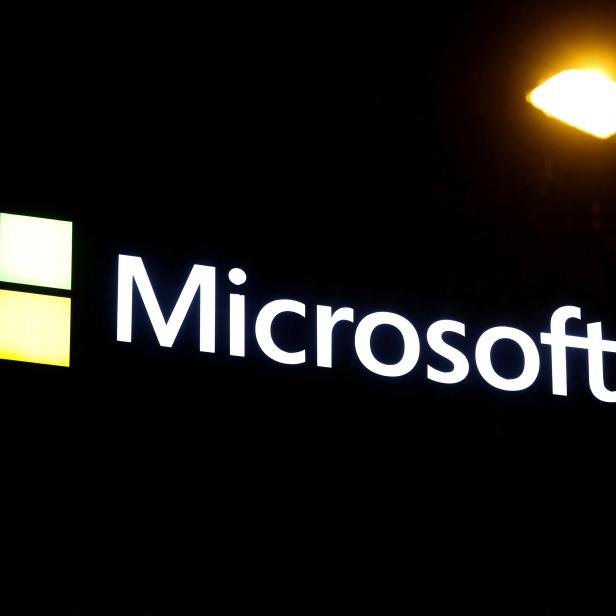 FILE PHOTO: The logo of Microsoft is seen at an office building in Wallisellen