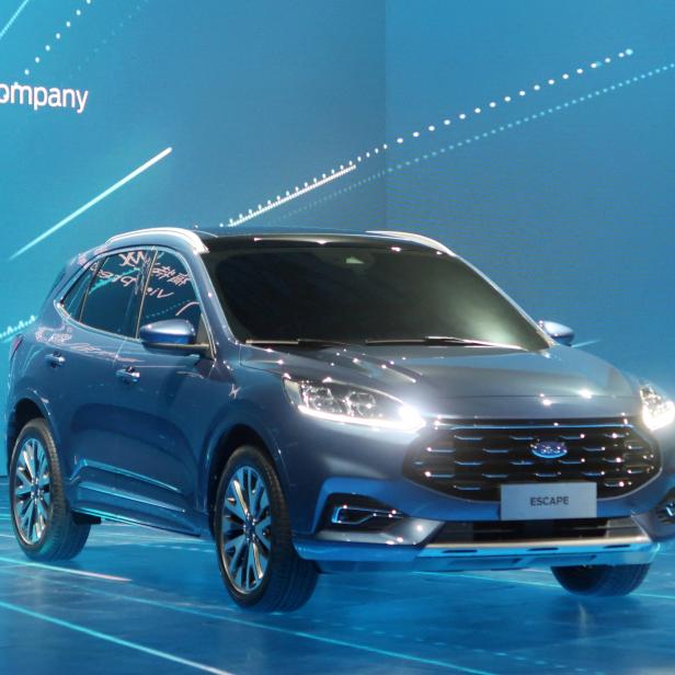 FILE PHOTO: Ford Escape car is seen on the stage at a product launching event in Shanghai