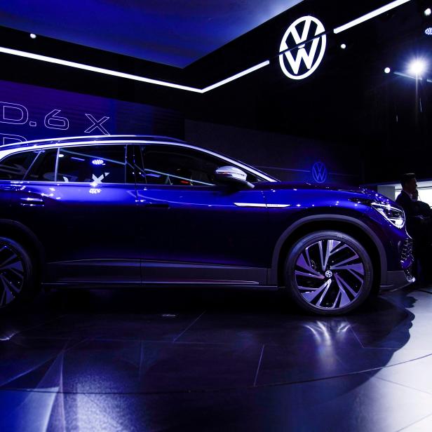 FILE PHOTO: A Volkswagen ID.6 X is displayed ahead of the Shanghai Auto Show, in Shanghai