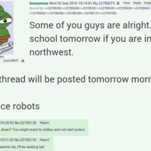 Eine der ominösen Botschaften auf 4chan vor der Schießerei in Oregon