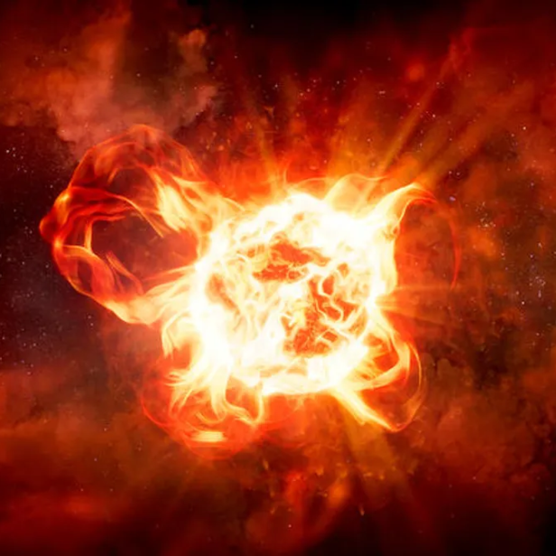 2019 verdunkelte sich der Riesenstern Beteigeuze merklich. Das Ereignis gab Astronom*innen jahrelang ein Rätsel auf. 