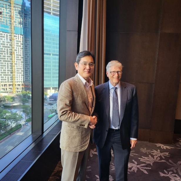 Lee Jae-yong und Bill Gates