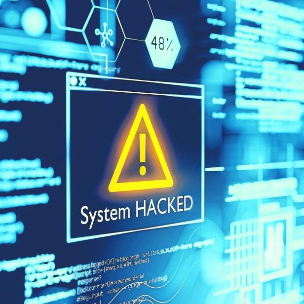 A Computer System Hacked Warning