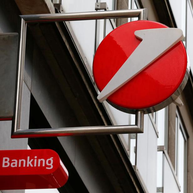 FILE PHOTO: The logo of Italian bank Unicredit bank is seen in Vienna