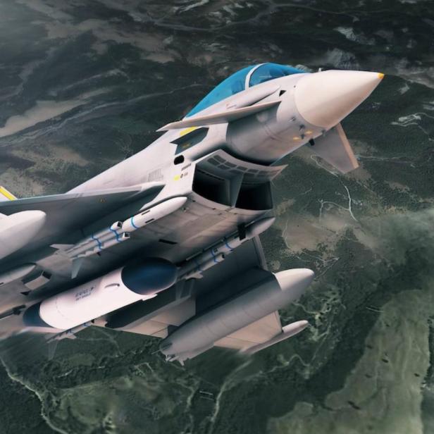 Das Sky Shield kann als Pod an der Unterseite des Eurofighters befestigt werden.